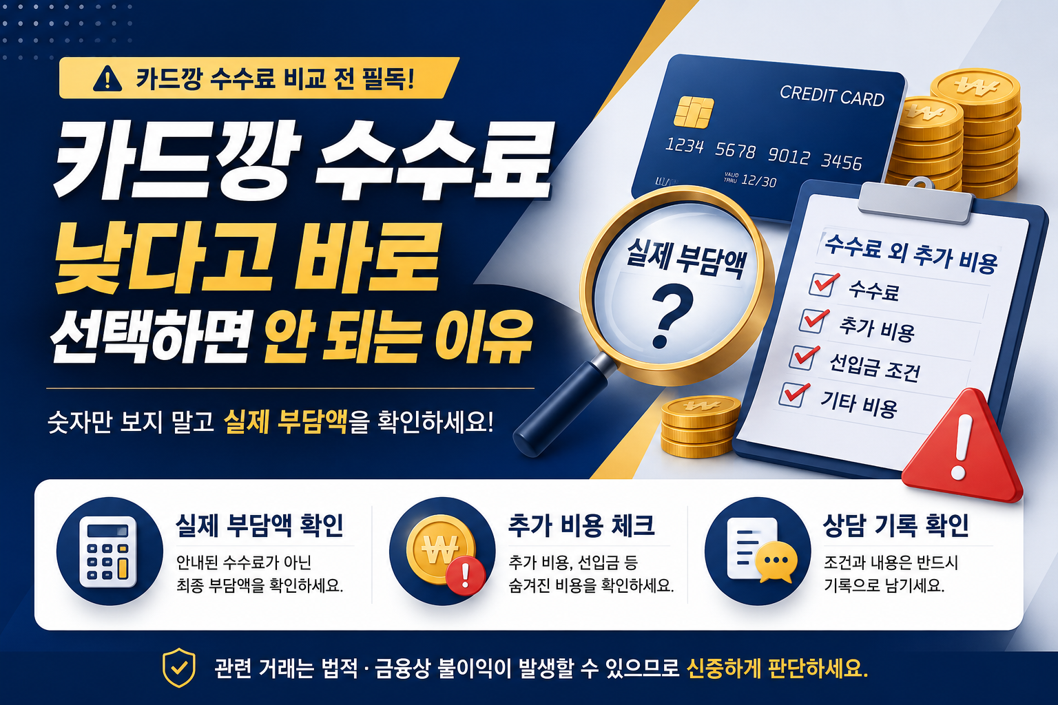 카드깡 수수료 낮다고 바로 선택하면 안 되는 이유와 확인 기준 안내 이미지